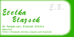 etelka blazsek business card